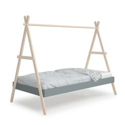 Pine cabin bed in green and natural, 209.4 x 104.5 x 160 cm | Truffle