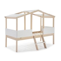 Letto a castello PARMA in bianco/pino naturale, 206x131x165 cm