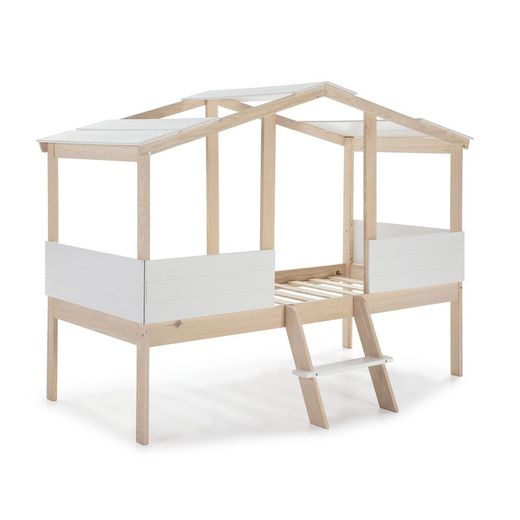 Letto a castello PARMA in bianco/pino naturale, 206x131x165 cm