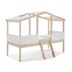 Letto a castello PARMA in bianco/pino naturale, 206x131x165 cm