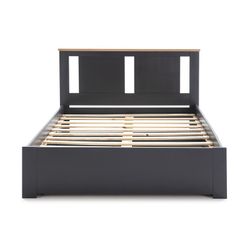 140 cm bed met ENARA onderstel in antraciet/natuur grenen en Mdf, 197,8x153,2x100 cm