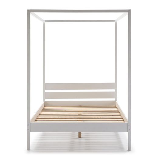 160 wit gelakt bed met lattenbodem, 202 x 172 x 200 cm