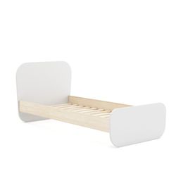 White and natural pine 90 bed, 195.4 x 106.5 x 90 cm | Esteban