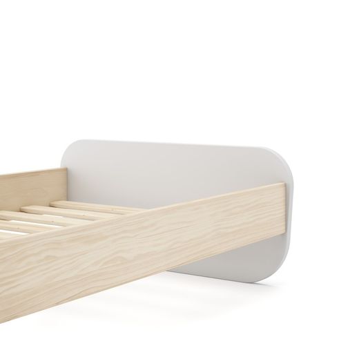 White and natural pine 90 bed, 195.4 x 106.5 x 90 cm | Esteban