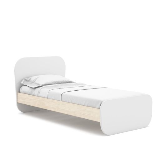 White and natural pine 90 bed, 195.4 x 106.5 x 90 cm | Esteban