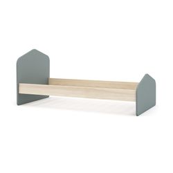 Cama de 90 de pino en verde y natural, 195,4 x 100 x 90 cm | Estefania