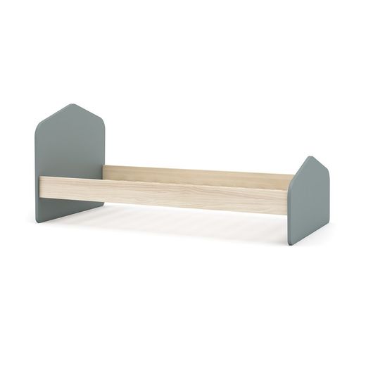 Cama de 90 de pino en verde y natural, 195,4 x 100 x 90 cm | Estefania