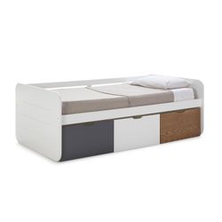 90 Lit REDONA en mélaminé gris anthracite/naturel, 195,2x105x70 cm