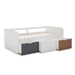 90 Lit REDONA en mélaminé gris anthracite/naturel, 195,2x105x70 cm