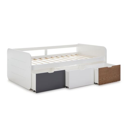 90 Lit REDONA en mélaminé gris anthracite/naturel, 195,2x105x70 cm