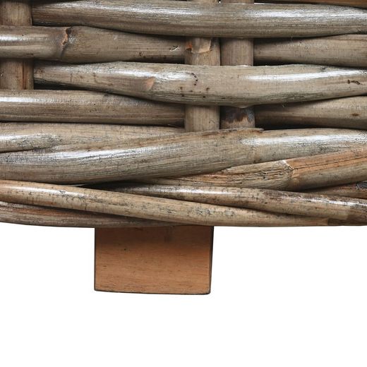 Letto in rattan e tessuto naturale e bianco, 153 x 153 x 64 cm | Indonesia