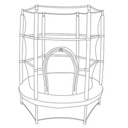 Trampoline with steel net in blue and black, Ø 140 x 160 cm | Happy Jump