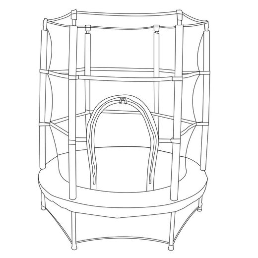 Trampoline with steel net in blue and black, Ø 140 x 160 cm | Happy Jump