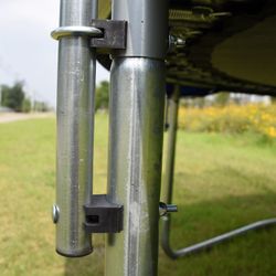 Trampoline avec filet en acier bleu et noir, Ø x 305 x 248 cm | en volant