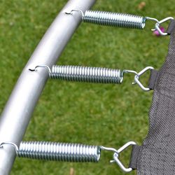 Trampoline avec filet en acier bleu et noir, Ø x 305 x 248 cm | en volant