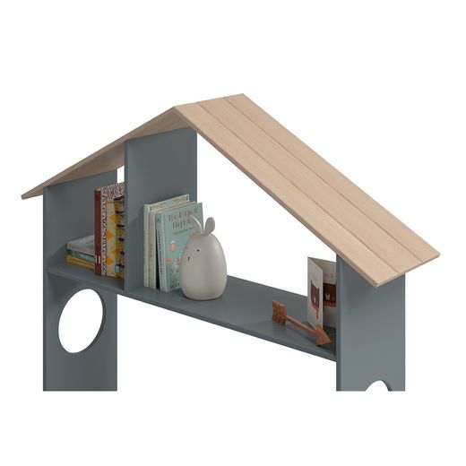 Lit simple en bois vert et naturel, 216,5 x 128,5 x 153 cm | Odessa