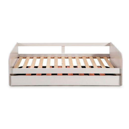 0.90 trundle bed in white wood with slatted base, 195.2 x 105 x 60 cm