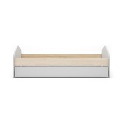 Grenen onderschuifbed in wit en naturel, 205,4 x 100 x 65 cm | Steffie
