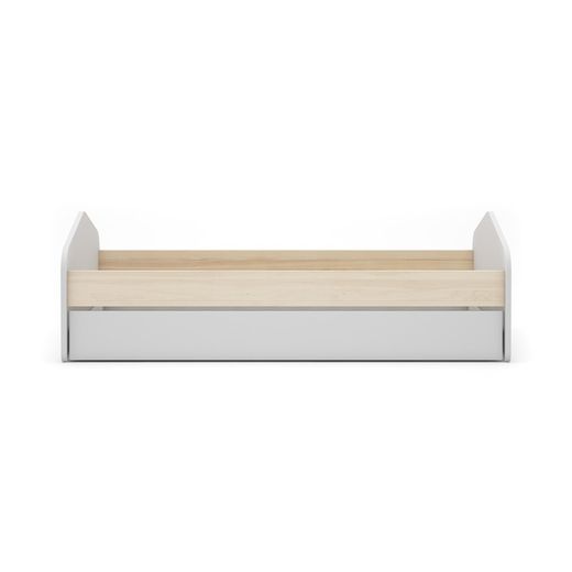 Grenen onderschuifbed in wit en naturel, 205,4 x 100 x 65 cm | Steffie
