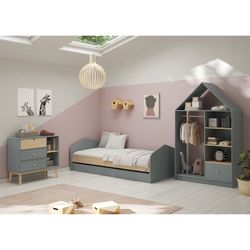 Pine trundle bed in green and natural, 205.4 x 100 x 65 cm | Stephanie