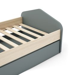 Pine trundle bed in green and natural, 205.4 x 100 x 65 cm | Stephanie