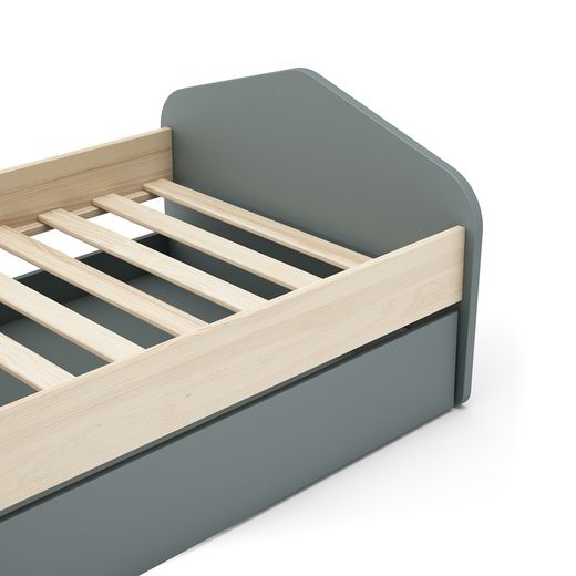 Pine trundle bed in green and natural, 205.4 x 100 x 65 cm | Stephanie