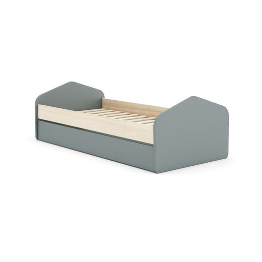 Pine trundle bed in green and natural, 205.4 x 100 x 65 cm | Stephanie