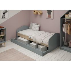 Pine trundle bed in green and natural, 205.4 x 100 x 65 cm | Stephanie