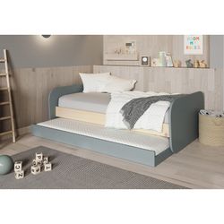 Pine trundle bed in green and natural, 205.4 x 102 x 65 cm | Esteban