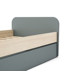 Pine trundle bed in green and natural, 205.4 x 102 x 65 cm | Esteban