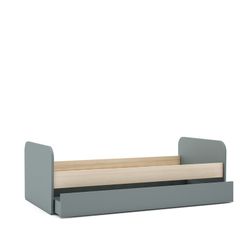Pine trundle bed in green and natural, 205.4 x 102 x 65 cm | Esteban