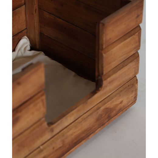 Cama para mascotas de madera de mahogany en marrón, 44 x 38 x 30 cm | Akviran