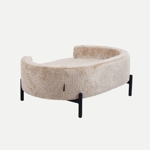 Cama para mascotas de tejido en marrón, 84 x 56 x 28 cm | Mai