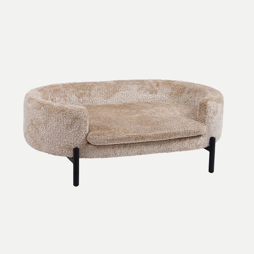 Cama para mascotas de tejido en marrón, 84 x 56 x 28 cm | Mai