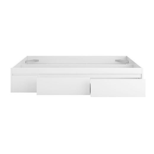 Bed for 150x190 bed base with 4 white drawers, 156 x 196 x 37 cm
