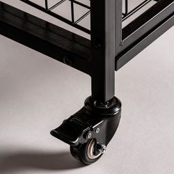 Athy iron and fir wood waiter in dark grey/natural, 110 x 40 x 81 cm