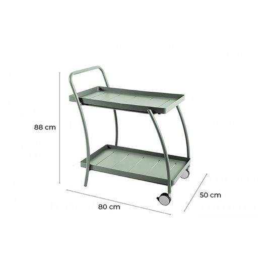 Camarera de Jardín Inari Rosemary de Aluminio Verde, 80x50x88 cm