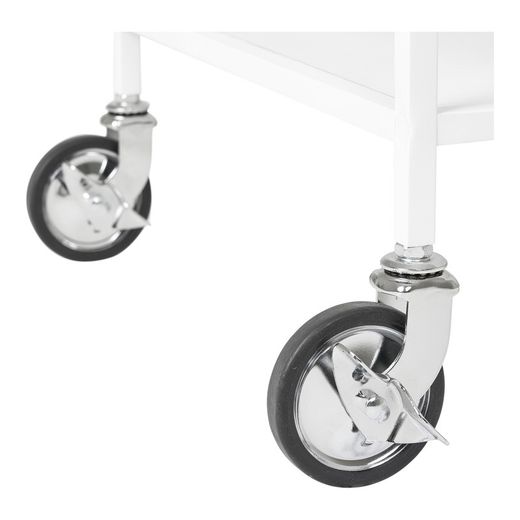 Serveur en bois et acier blanc, 68 x 40 x 79 cm | Vie