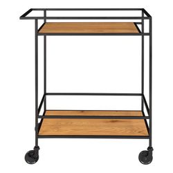 Serveur en bois et acier en chêne et noir, 68 x 40 x 79 cm | Vie