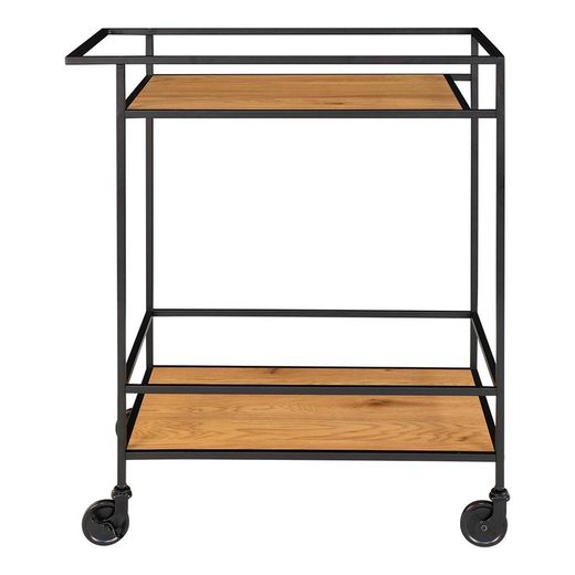 Serveur en bois et acier en chêne et noir, 68 x 40 x 79 cm | Vie