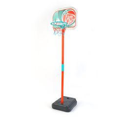 Cesto de basquete em polietileno turquesa e laranja, 33x29x88-106 cm | basquetebol
