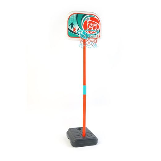 Cesto de basquete em polietileno turquesa e laranja, 33x29x88-106 cm | basquetebol