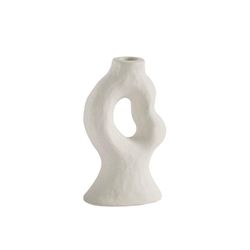 White ceramic candle holder, 10.5 x 7 x 17.5 cm | Kea