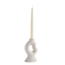 White ceramic candle holder, 10.5 x 7 x 17.5 cm | Kea