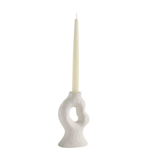 White ceramic candle holder, 10.5 x 7 x 17.5 cm | Kea
