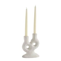 Bougeoir en céramique blanc, 15 x 7,5 x 20 cm | Oria