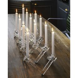 Bougeoir en verre transparent, 28,5 x 31,5 x 15,2 cm | lithium