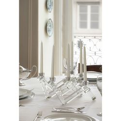 Bougeoir en verre transparent, 28,5 x 31,5 x 15,2 cm | lithium