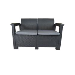 CAPRI - Garden Set Resin Imitation Ratan Anthracite Gray