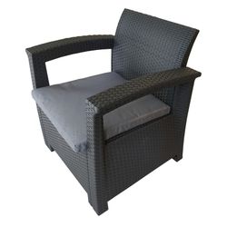 CAPRI - Garden Set Resin Imitation Ratan Anthracite Gray